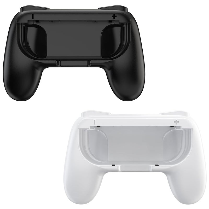FYOUNG Hand Grips for Switch and for Switch OLED JoyCons, Hand Grips Controllers Compatible with Nintendo Switch for Joy Con and Switch OLED Model 2021 (4 Pack) (Black &White) - Image 2