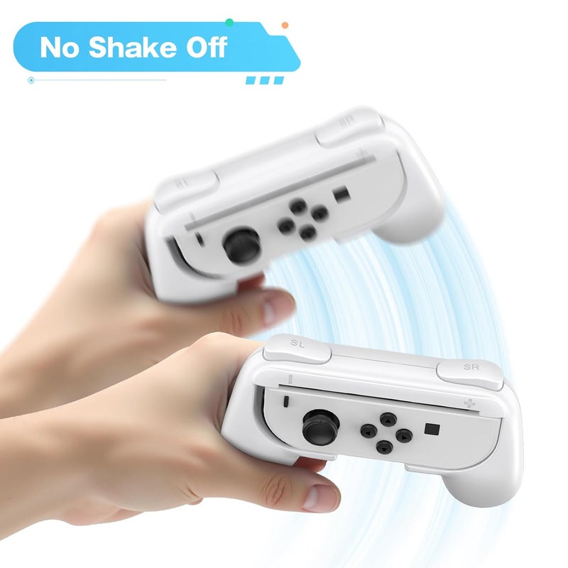 FYOUNG Hand Grips for Switch and for Switch OLED JoyCons, Hand Grips Controllers Compatible with Nintendo Switch for Joy Con and Switch OLED Model 2021 (4 Pack) (Black &White) - Image 4