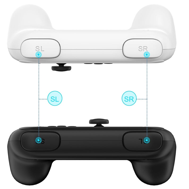 FYOUNG Hand Grips for Switch and for Switch OLED JoyCons, Hand Grips Controllers Compatible with Nintendo Switch for Joy Con and Switch OLED Model 2021 (4 Pack) (Black &White) - Image 5