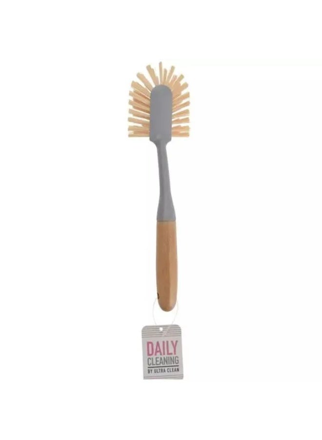 Ultra Polypropylene and Bamboo Grip Dishwash Brush Assorted Color - Image 1