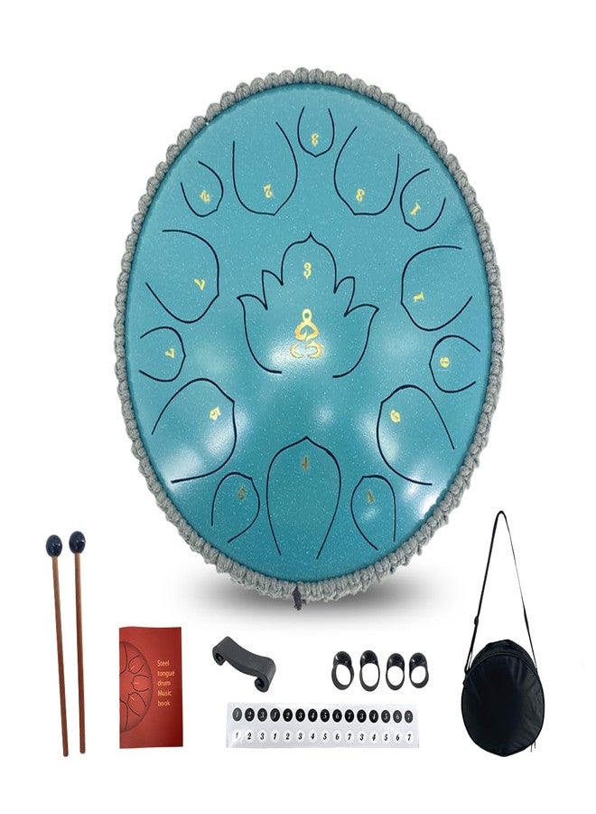 ModouString Rain Drum for Outside Garden,13 Inches 15 Notes Steel Tongue Drum with Mallets & Carry Bag Musical Instrument for Adults D Major - Image 1
