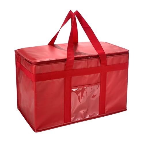 Yalin XXXL Large Insulated Cooler Bag, Styrofoam Cooler of Keep Food Hot or Cold, Reusable Double Zipper Food Delivery Bag for Grocery Shopping, 23" W x 15" H x 14" D (Red, XXL (Pro)) - Image 1