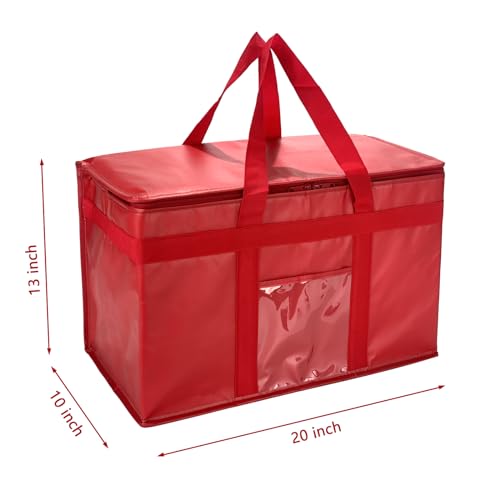Yalin XXXL Large Insulated Cooler Bag, Styrofoam Cooler of Keep Food Hot or Cold, Reusable Double Zipper Food Delivery Bag for Grocery Shopping, 23" W x 15" H x 14" D (Red, XXL (Pro)) - Image 5