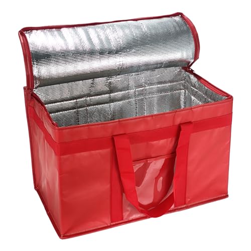 Yalin XXXL Large Insulated Cooler Bag, Styrofoam Cooler of Keep Food Hot or Cold, Reusable Double Zipper Food Delivery Bag for Grocery Shopping, 23" W x 15" H x 14" D (Red, XXL (Pro)) - Image 2