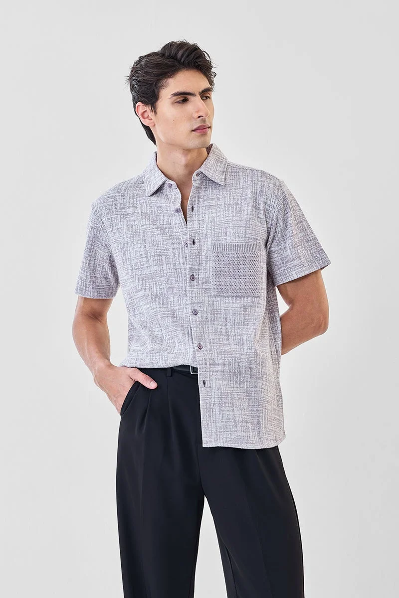 سنيتش قميص بقصة منتظمة بنسيج بارز