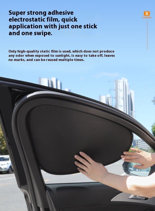 Generic Car Side Window Sun Shade, 4 PCS Universal Magnetic Car Curtain for Baby and Kids with Blocks UV Rays, Reduce Damage from Direct Bright Sunlight and Heat, Universal Easy Fit Front Rear Seat  - Image 3