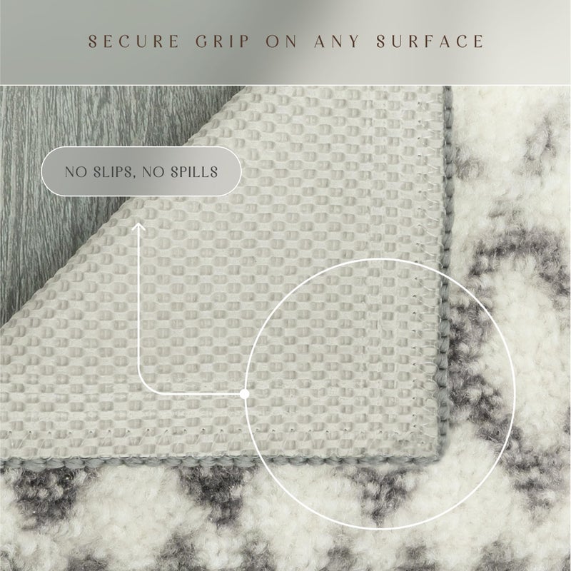 Maples Rugs Abstract Diamond Modern Distressed Non Slip Runner Rug For Hallway Entry Way Floor Carpet [Made in USA], 2 x 6, Neutral - Image 5