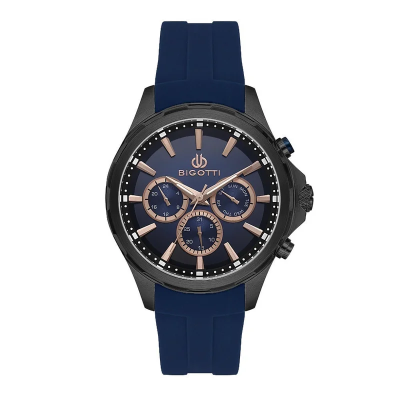BIGOTTI Bigotti - Raffinato Men Watch | Silicone BandBrass Case | Analog | Round Dial | Mineral Glass | Japanese Quartz | Water Resistant 50 Meters