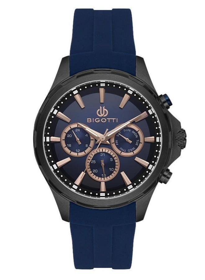 Bigotti - Raffinato Men Watch | Silicone BandBrass Case | Analog | Round Dial | Mineral Glass | Japanese Quartz | Water Resistant 50 Meters - Image 1