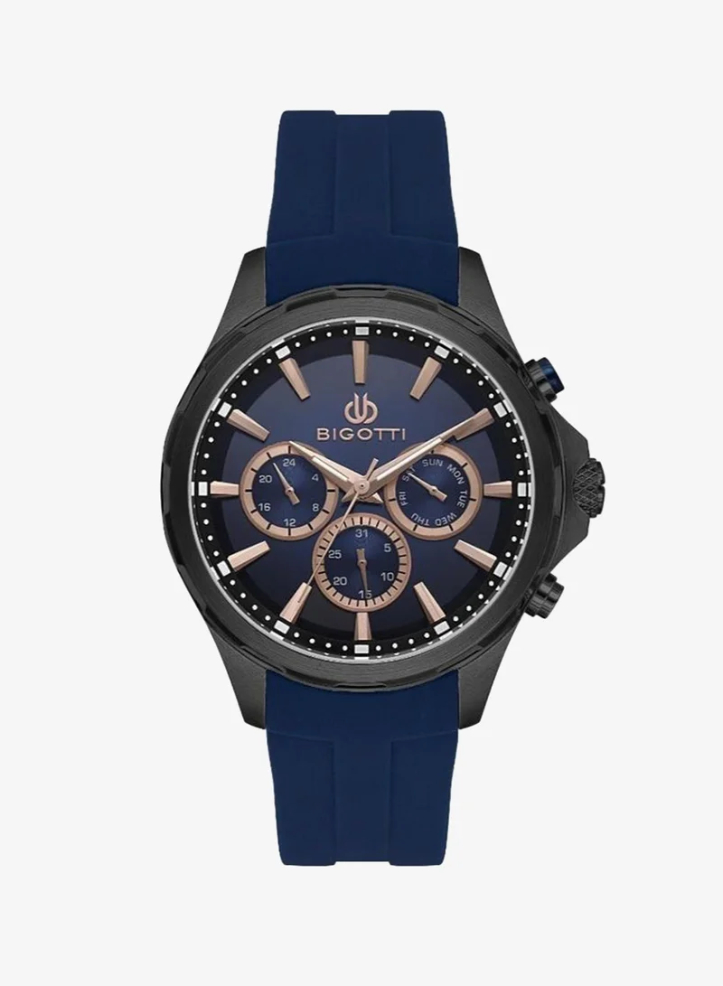 BIGOTTI Bigotti - Raffinato Men Watch | Silicone BandBrass Case | Analog | Round Dial | Mineral Glass | Japanese Quartz | Water Resistant 50 Meters