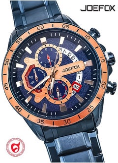 JoeFox Men's Watch Stainless Steel Waterproof Date Quartz Watch for Men Royal Blue  - Image 1