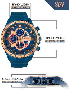 JoeFox Men's Watch Stainless Steel Waterproof Date Quartz Watch for Men Royal Blue  - Image 5