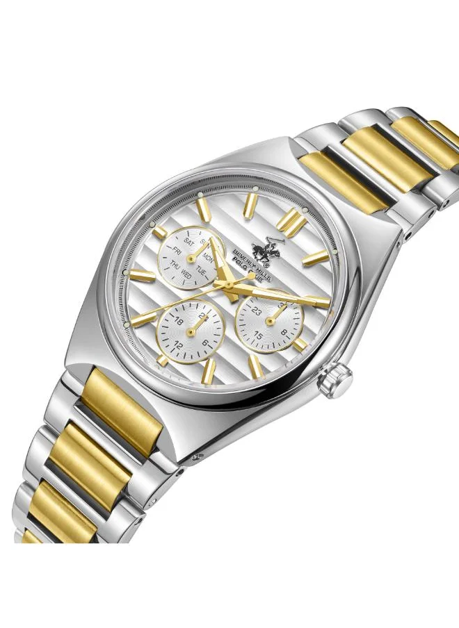 BEVERLY HILLS POLO CLUB BEVERLY HILLS POLO CLUB BP3746C.330 Women's Multi Function Display Watch & Metal Strap Silver/Gold