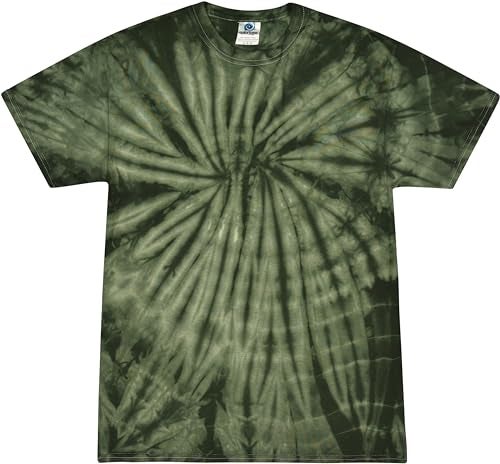 Colortone 100% Cotton Spider Tie Dye T-Shirt for Women and Men, Medium, Spider Green - Image 4