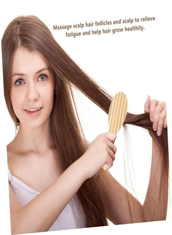 كونكت ويد فرشاة شعر من الخيزران الطبيعي من STORE77®، فرشاة صغيرة لفك تشابك الشعر، محمولة، بشعيرات من الخيزران، مشط تدليك فروة الرأس، مضادة للكهرباء الساكنة، فرشاة شعر خشبية صغيرة الحجم للسفر، مناسبة للنساء والرجال والأطفال، للشعر الكثيف/الخفيف/المجعد/الجاف - Image 5