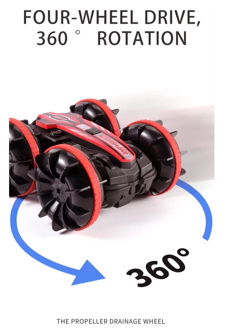 VITION Remote Controlled Car, Gear box Amphibious Stunt Car, Aquatic Dual Use 2.4G RC Toy for Kids Endless Land and Water Adventures, Green  - Image 5