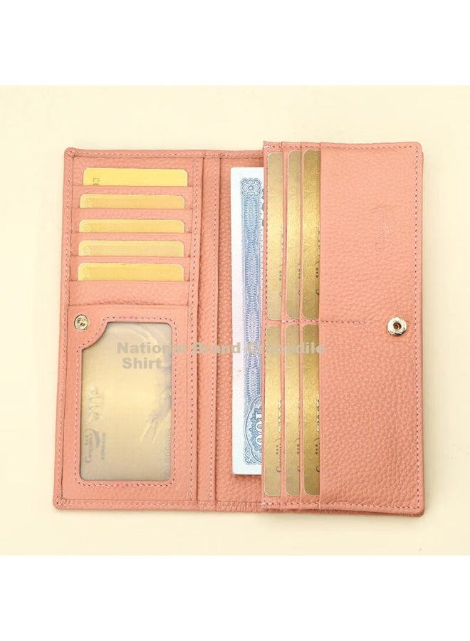 Crocodile Festival First Layer Cowhide Simple Long Women's Wallet Bee 20% Off Ticket Holder Birthday Gift For Women - Image 3