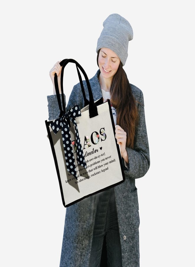BXVRT Chaos Coordinator Shoulder Beach Bag, Chaos Coordinator Definition Canvas Tote Bag, Office Gifts For Boss Lady Leader Coworker, Christmas Retirement Appreciation Gifts For Women -59 - Image 2