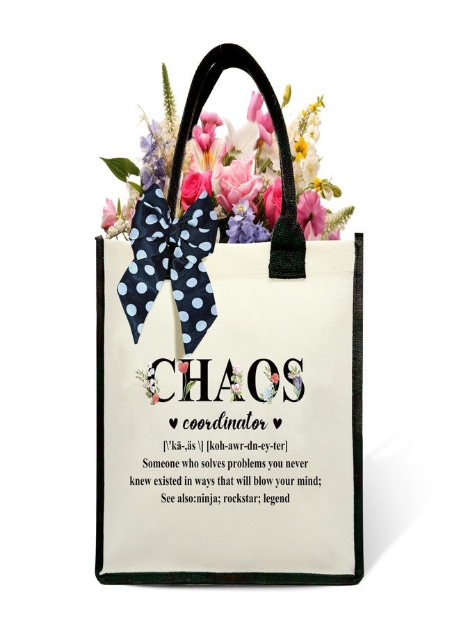 BXVRT Chaos Coordinator Shoulder Beach Bag, Chaos Coordinator Definition Canvas Tote Bag, Office Gifts For Boss Lady Leader Coworker, Christmas Retirement Appreciation Gifts For Women -59 - Image 1