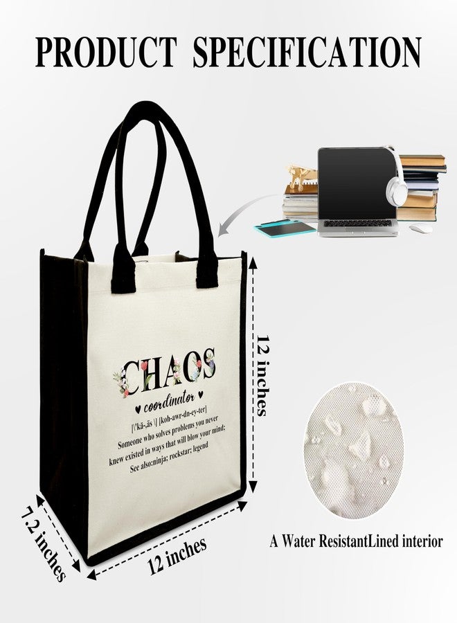 BXVRT Chaos Coordinator Shoulder Beach Bag, Chaos Coordinator Definition Canvas Tote Bag, Office Gifts For Boss Lady Leader Coworker, Christmas Retirement Appreciation Gifts For Women -59 - Image 3