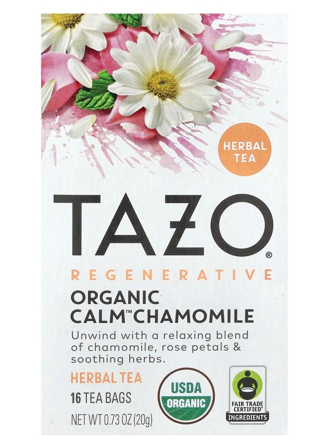 TAZO Regenerative Herbal Tea Organic Calm Chamomile Caffeine Free 16 Tea Bags 0.73 oz (20 g)