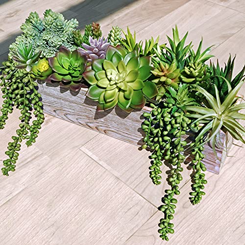 Winlyn 19 Pcs Assorted Artificial Succulents Plants Unpotted Small Green Hanging Succulent Aloe Fake Cacti Succulents Bulk for Succulent Garden Centerpiece Wreath Arrangement Indoor Outdoor Home Decor - Image 2