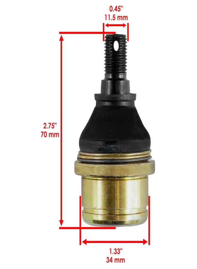 Caltric 4 Upper/Lower A-arm Knuckle Ball Joint Compatible With Honda TRX420 Rancher 420 2007-2014 - Image 2