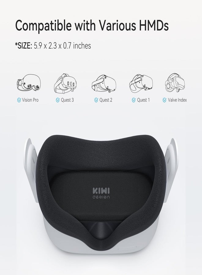KIWI design VR Lens Protector Cover, Compatible with Vision Pro, Quest 3/2/1, Rift S, Valve Index, Pico 4, and HP Reverb G2, Dust Proof Cover, Washable Protective Sleeve, Anti-Scratch, Black - Image 3