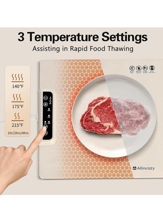 general Silicone Thermal Insulation Pads for Food, Full Surface Graphene Portable Electric Heating Tray, Roll Up Heating Tray, with 3 Temperature Settings - Image 2