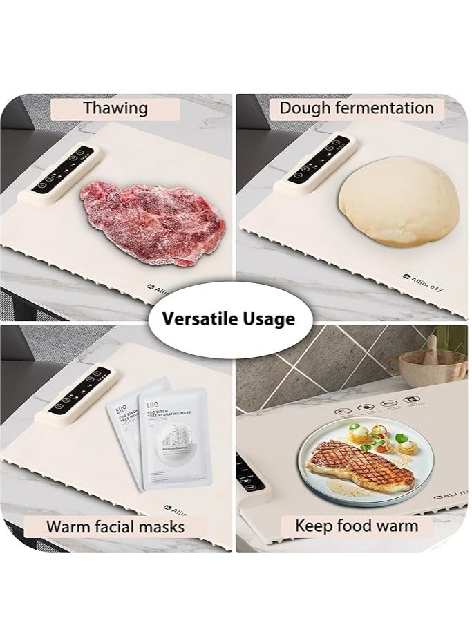 general Silicone Thermal Insulation Pads for Food, Full Surface Graphene Portable Electric Heating Tray, Roll Up Heating Tray, with 3 Temperature Settings - Image 3