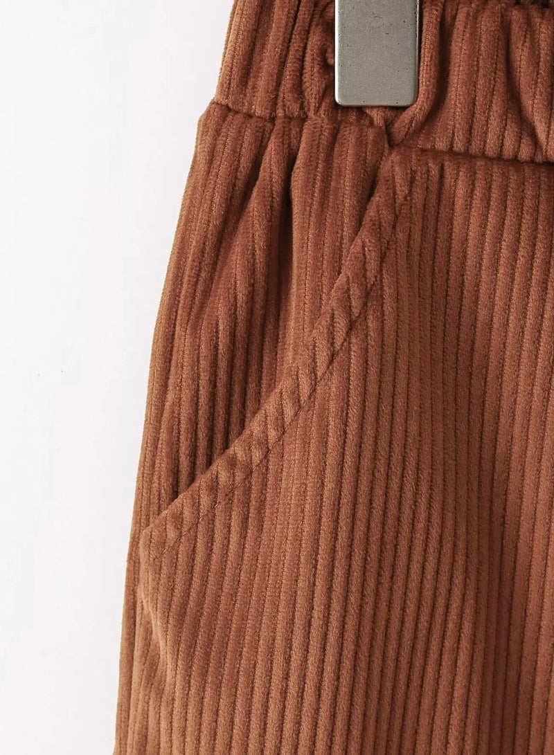 Boys Elastic Waist Corduroy Cargo Pants - Image 3