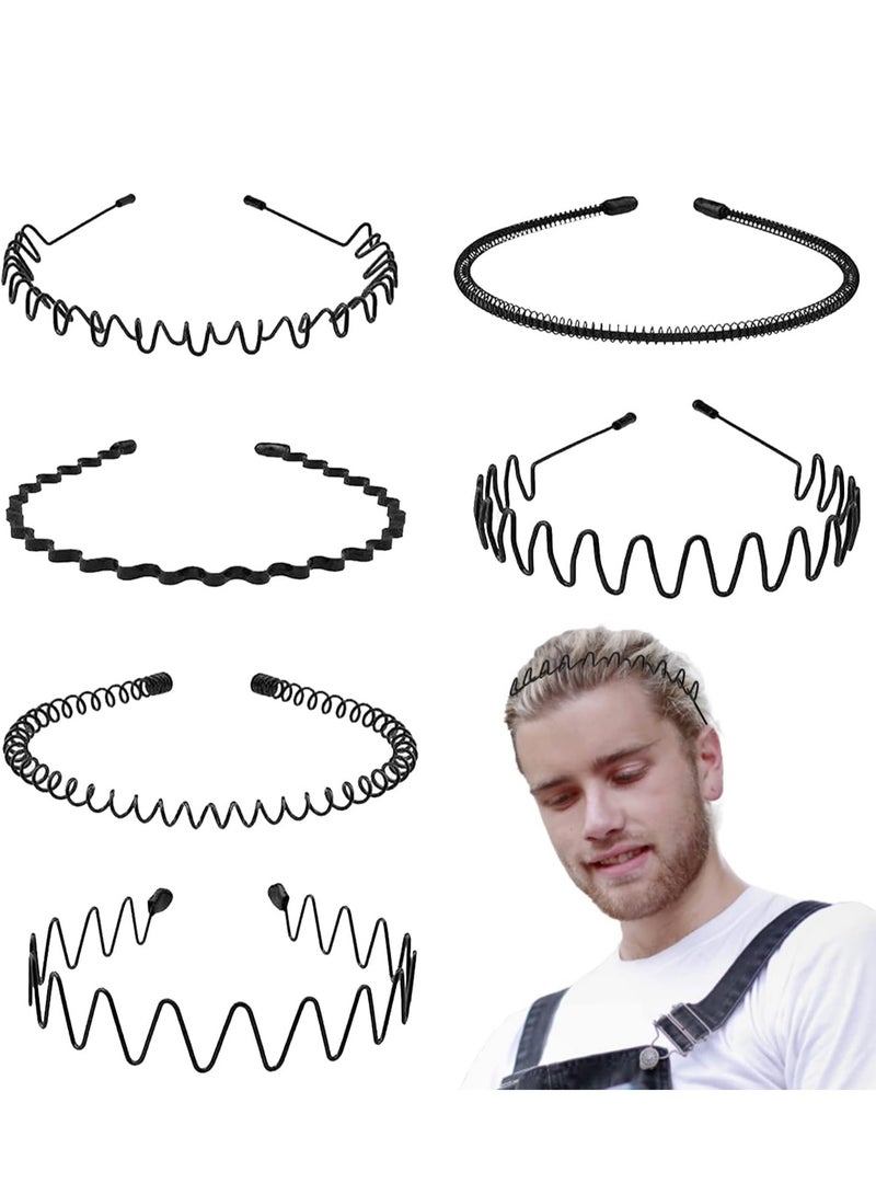 Loquat Plastic Comb Headbands, Mens Hair Band Sports with Teeth, Non-Slip Fashion, Metal for Men Women, Hoop for Outdoor Weddings,Daily Wear 6 PCS - Image 1