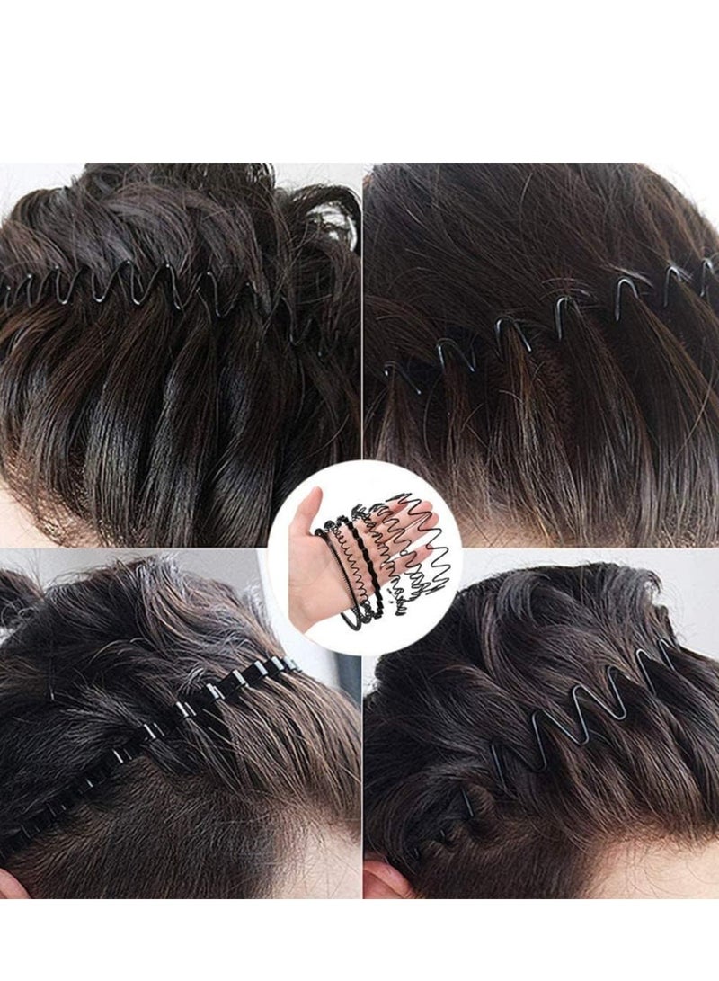 Loquat Plastic Comb Headbands, Mens Hair Band Sports with Teeth, Non-Slip Fashion, Metal for Men Women, Hoop for Outdoor Weddings,Daily Wear 6 PCS - Image 3