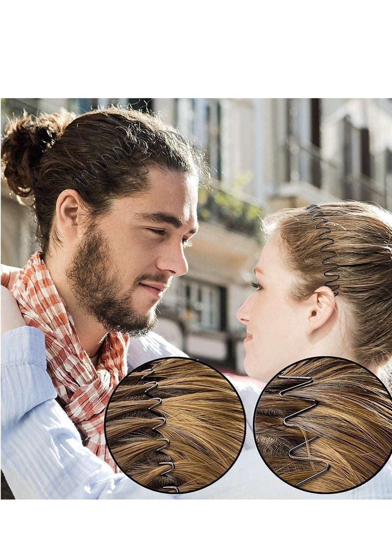 Loquat Plastic Comb Headbands, Mens Hair Band Sports with Teeth, Non-Slip Fashion, Metal for Men Women, Hoop for Outdoor Weddings,Daily Wear 6 PCS - Image 2