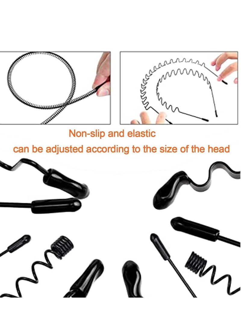 Loquat Plastic Comb Headbands, Mens Hair Band Sports with Teeth, Non-Slip Fashion, Metal for Men Women, Hoop for Outdoor Weddings,Daily Wear 6 PCS - Image 5