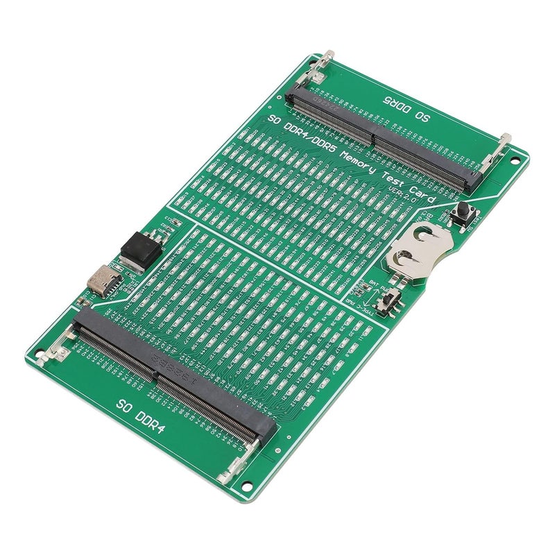 DDR4 DDR5 Memory Tester, 2 in 1 Multifunctional Memory Slot Test Card with LED Indicator, USB C Input, for Laptop DDR4 DDR5 Memory Testing, Green PCB with Fixing Mount - Image 2