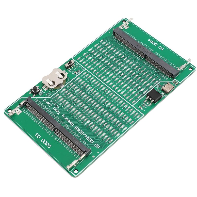 DDR4 DDR5 Memory Tester, 2 in 1 Multifunctional Memory Slot Test Card with LED Indicator, USB C Input, for Laptop DDR4 DDR5 Memory Testing, Green PCB with Fixing Mount - Image 3