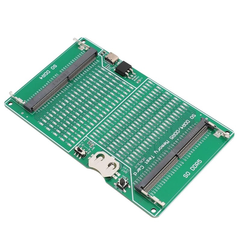 DDR4 DDR5 Memory Tester, 2 in 1 Multifunctional Memory Slot Test Card with LED Indicator, USB C Input, for Laptop DDR4 DDR5 Memory Testing, Green PCB with Fixing Mount - Image 5