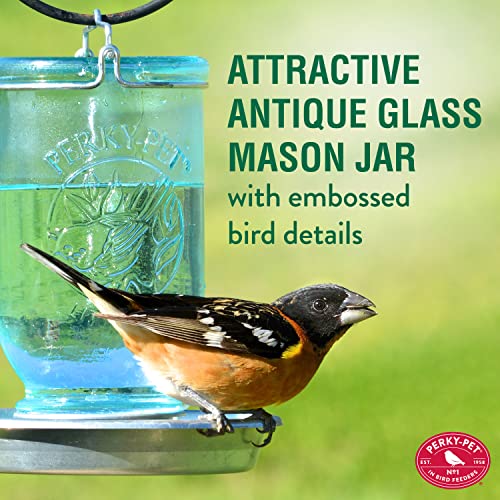 Perky-Pet 1 Mason Jar Wild Bird Waterer 783, Blue - Image 2