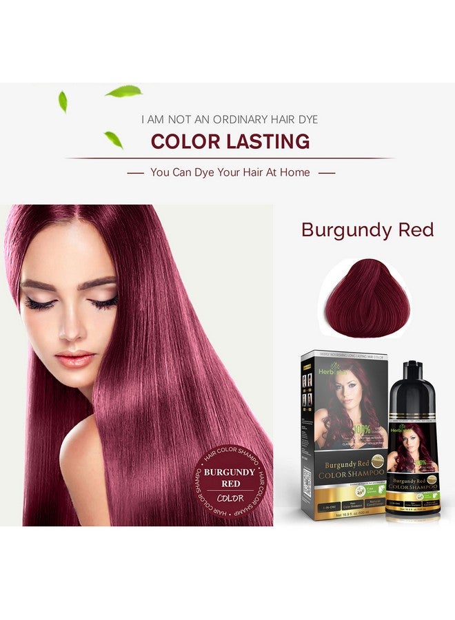 Herbishh Burgundy 3-In-1 Hair Color Shampoo for Gray Hair Magic Hair Dye Shampoo Colors Hair in MinutesLong Lasting500 MlAmmonia-Free - Image 3