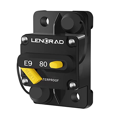LENKRAD 40A Manual Reset Thermal Circuit Breaker for Boat 40amp with Manual Reset Switch Button for Boat Trolling RV Yacht, 12V - 48V DC, Waterproof, Surface Mount(80 Amp Boat Circuit Breaker) - Image 1
