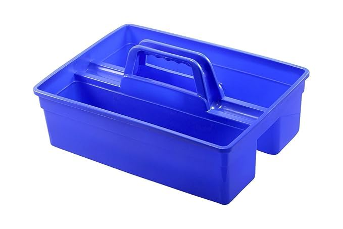 SHREEVA Cleaning Caddy Organizer with Handle and Multiple Compartments,Portable Storage Organiser,Plastic Bucket for Cleaning Supplies Products, Cleaning Tool Storage Tote-Blue - Image 2