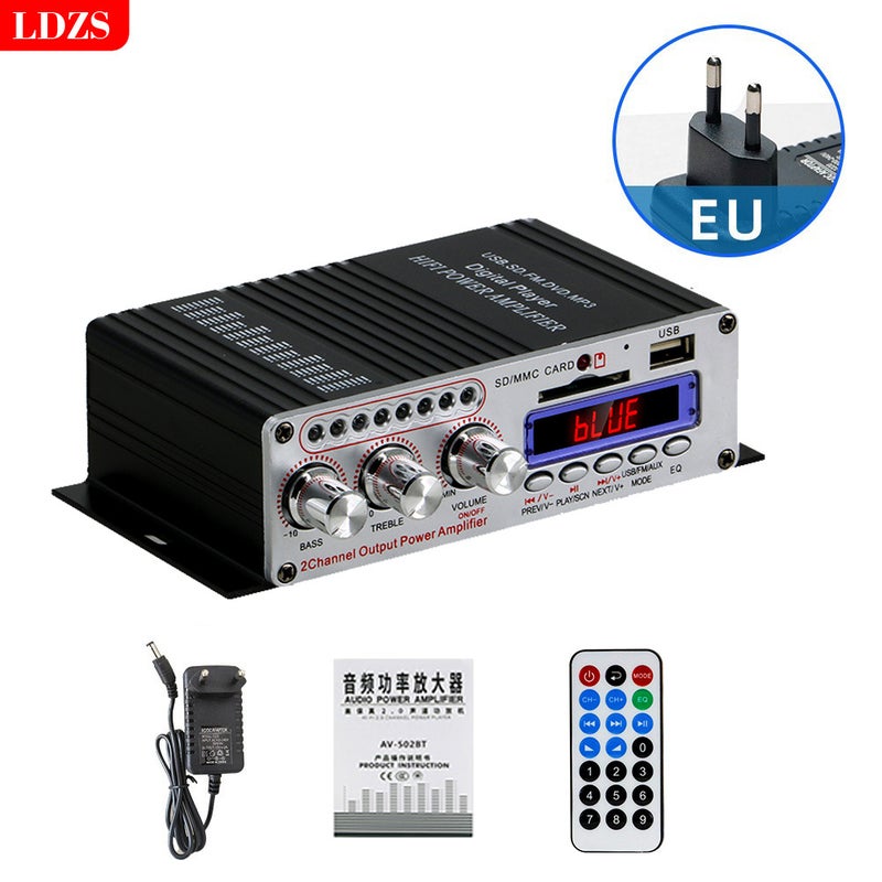 Manufacturer Small Power Amplifier Multi-Functional Audiophile-Grade Car Bluetooth Home 12V Power Amplifier High Power - Image 1