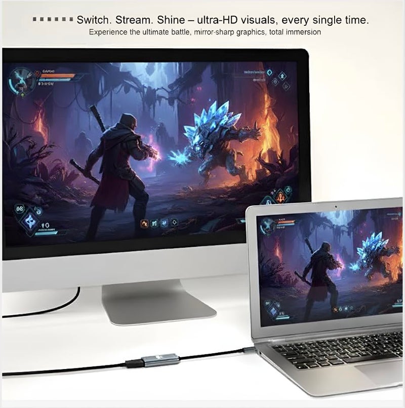 VIHOMI USB Type C to HDMI Adapter – 4K@60Hz UHD Video & Audio Output, Thunderbolt 3/4 Compatible, Plug & Play Converter for MacBook Pro/Air, Laptops, Smartphones, Tablets, TV & Projector - Image 2