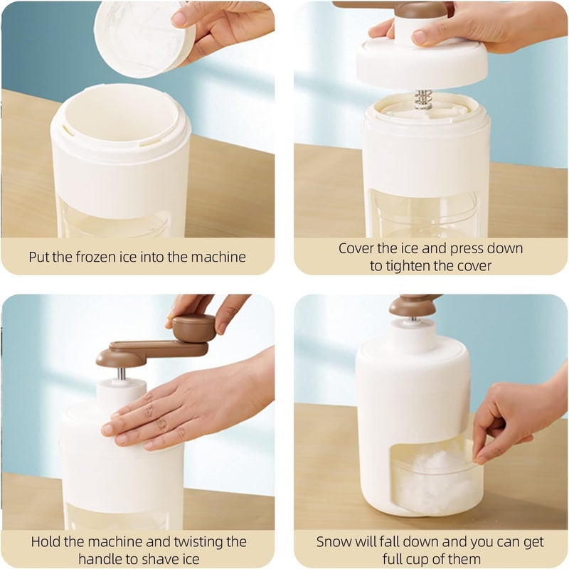 جليفار ماكينة حلاقة الثلج - ماكينة حلاقة ثلج يدوية - كسارة ثلج مدمجة مع قالب، تصميم بمقبض يدوي للعصائر ومخاريط الثلج، سهلة التنظيف، مثالية للمطبخ والتخييم والحلويات الصيفية - Image 1