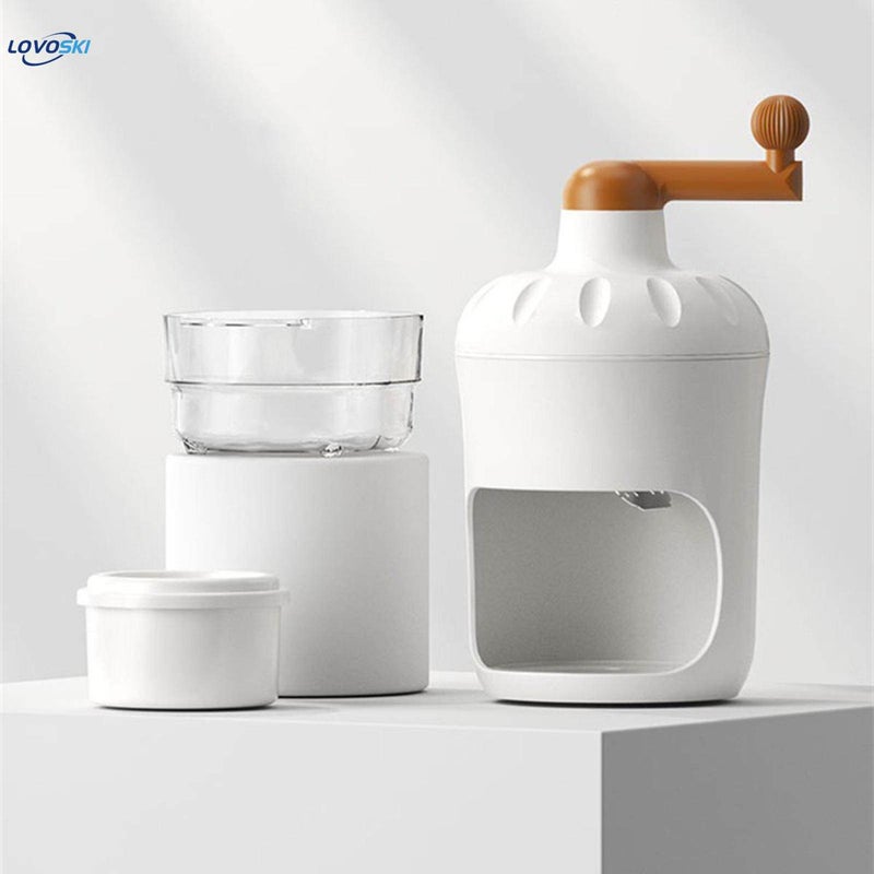 جليفار ماكينة حلاقة الثلج - ماكينة حلاقة ثلج يدوية - كسارة ثلج مدمجة مع قالب، تصميم بمقبض يدوي للعصائر ومخاريط الثلج، سهلة التنظيف، مثالية للمطبخ والتخييم والحلويات الصيفية - Image 4