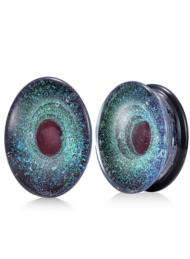 COOEAR Glass Plugs And Tunnels Color Foil Piercing Double Flared Expander Stretchers Pair Gift Jewelry Size 00g(10mm). - Image 1