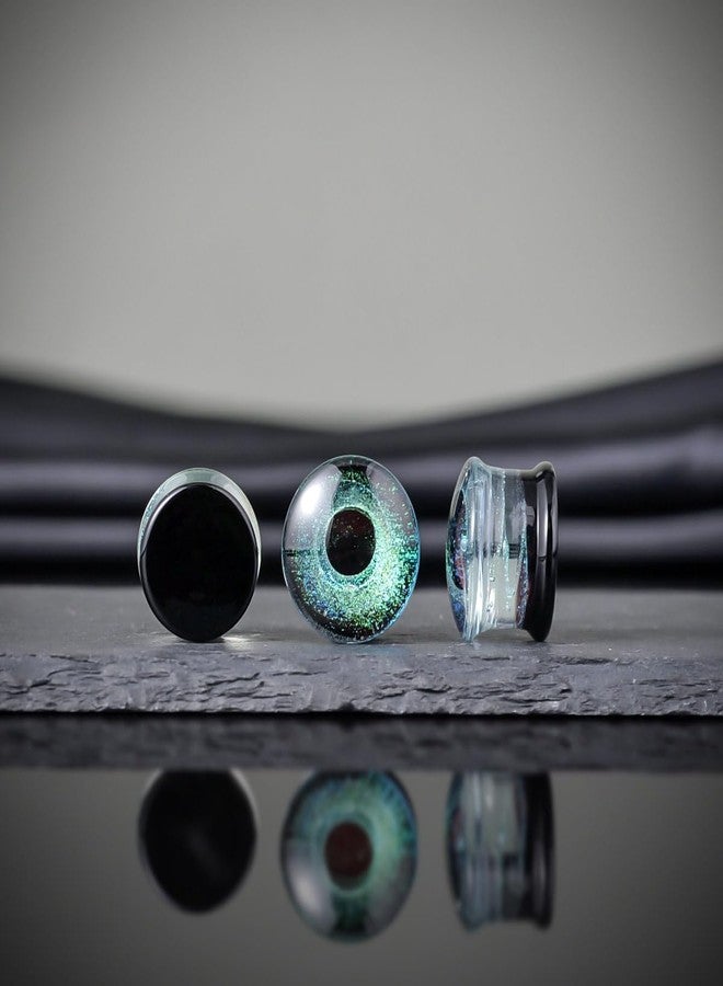 COOEAR Glass Plugs And Tunnels Color Foil Piercing Double Flared Expander Stretchers Pair Gift Jewelry Size 00g(10mm). - Image 2