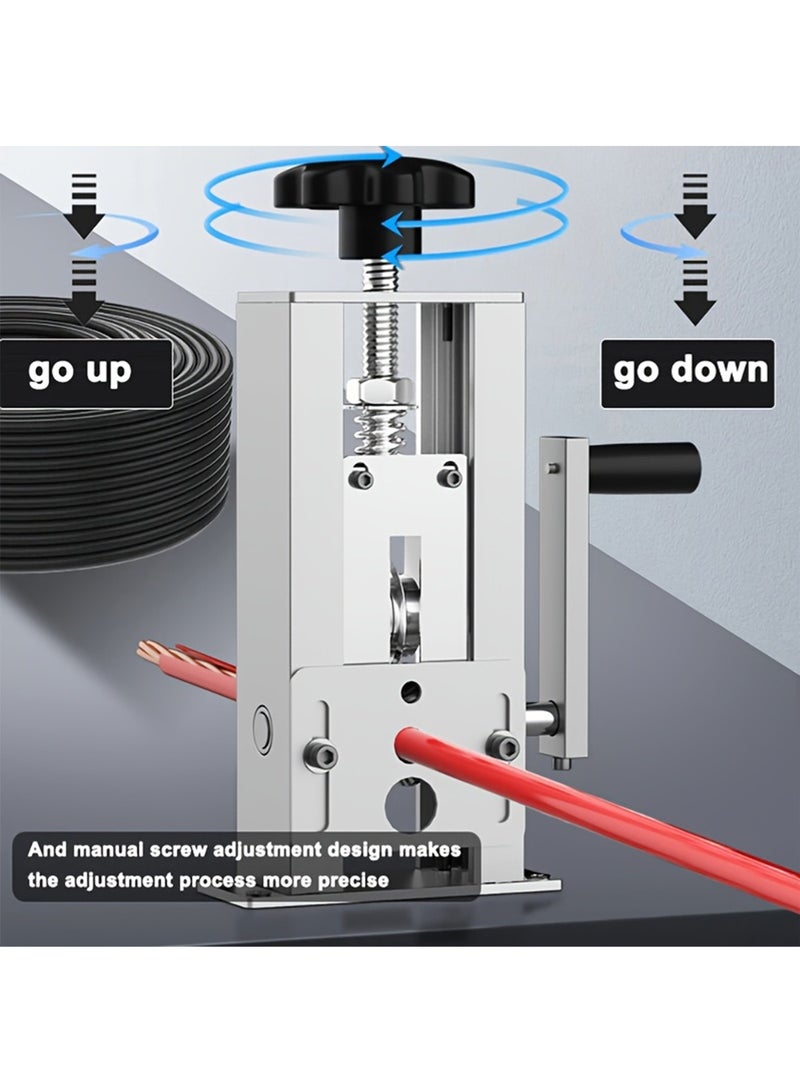 LOOPITYS Portable household wire stripping machine, manual wire stripping tool, wire stripping range 1-25mm, with manual crank bracket, silver color, suitable for various waste wires and cables, including copper wire, aluminum wire, sheathed wire and hard wire - Image 5