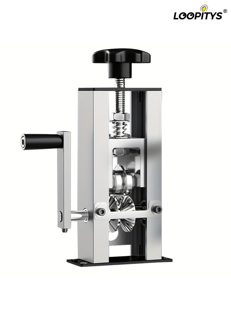 LOOPITYS Portable household wire stripping machine, manual wire stripping tool, wire stripping range 1-25mm, with manual crank bracket, silver color, suitable for various waste wires and cables, including copper wire, aluminum wire, sheathed wire and hard wire - Image 1
